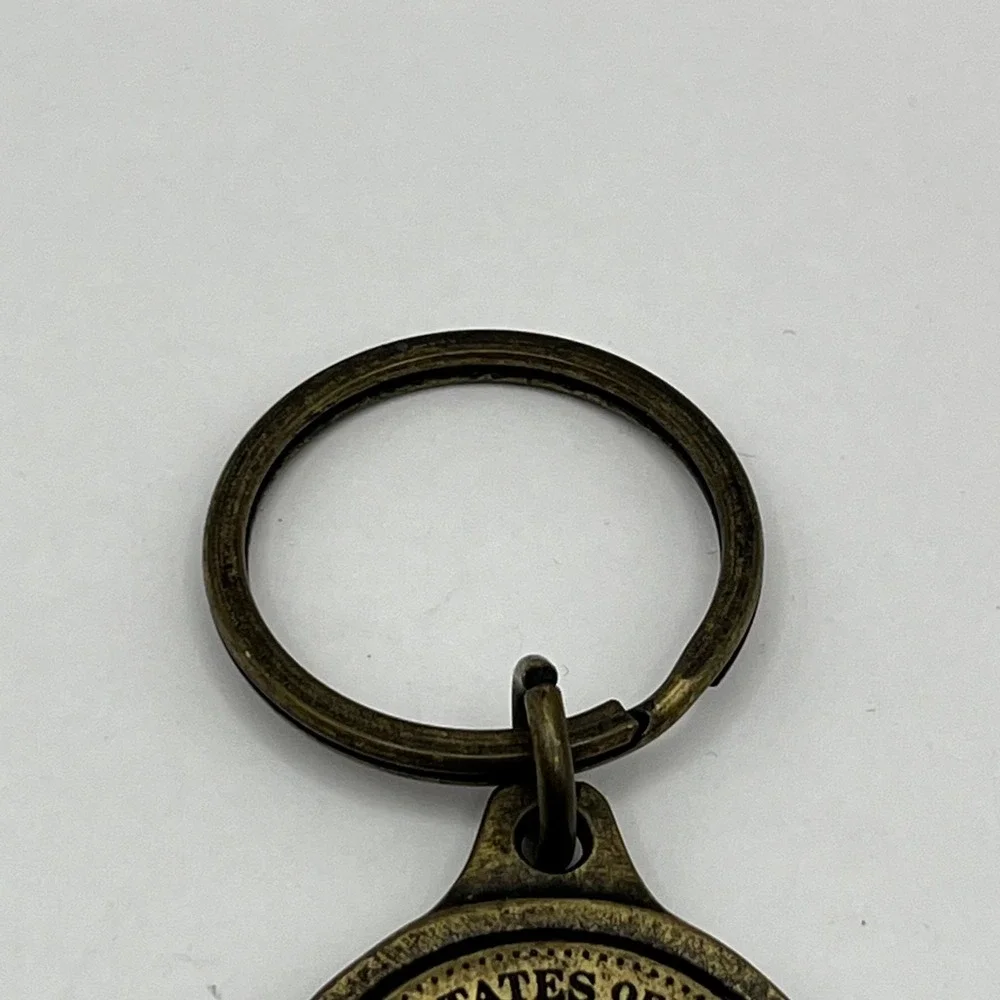 Vintage Washington DC USA Bottle Opener Keychain Brass Tone Souvenir Collectible